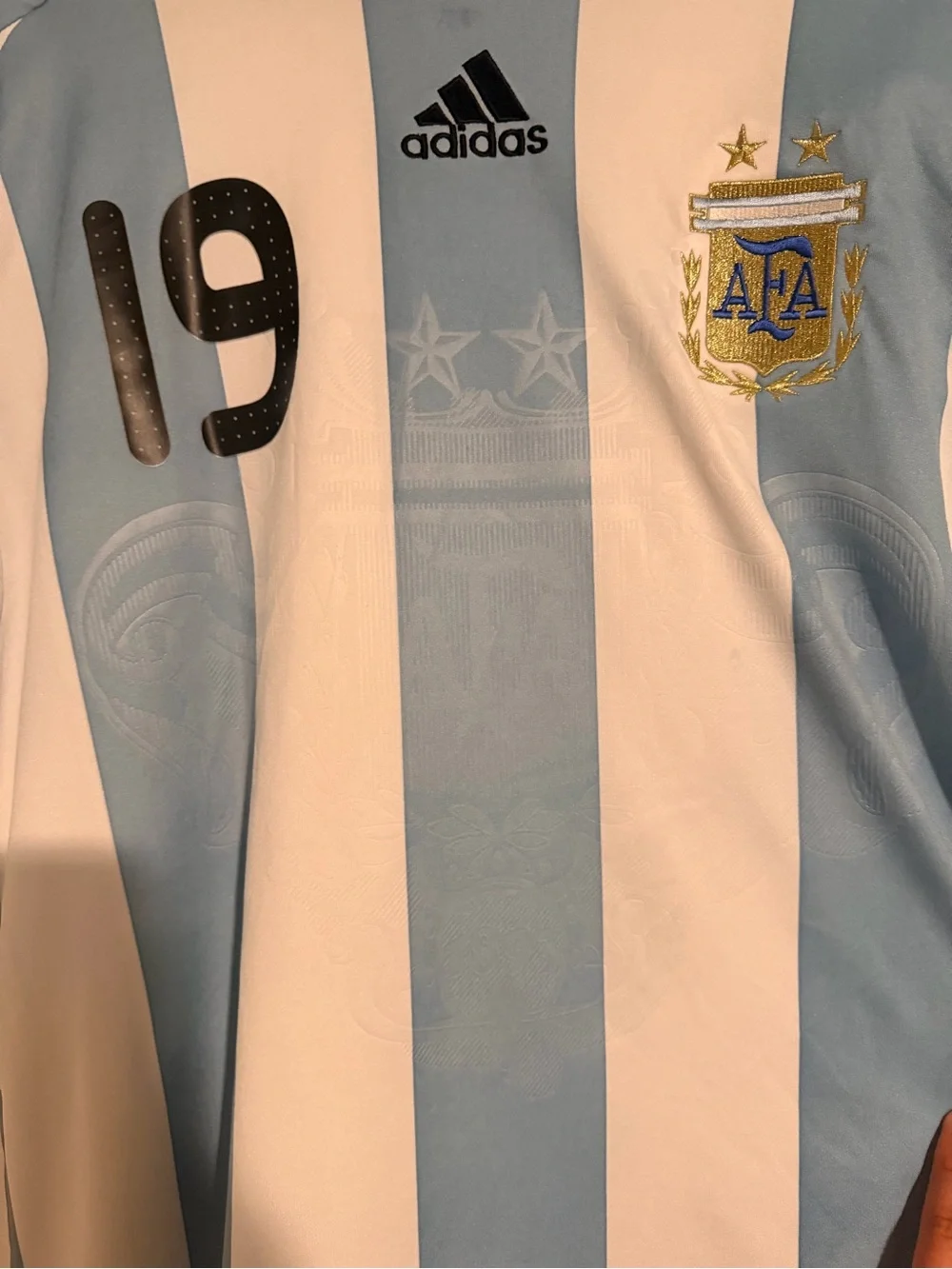 2005/2007 Adidas Argentina Home Soccer Jersey Lionel Messi #19 Men Sz M